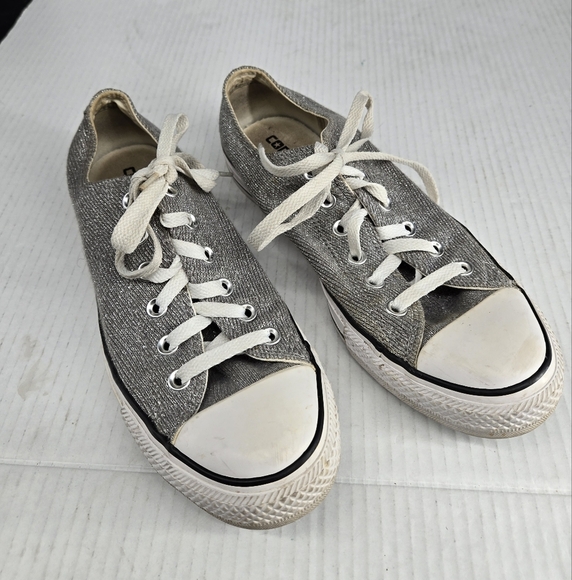 Converse Silver Glitter Sneakers 9 - Picture 2 of 7
